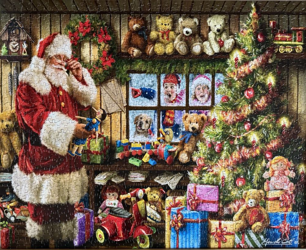 DONE-Look, It’s Santa! - White Mountain puzzle collectible [Barcode 724819264377] - Main Image 3