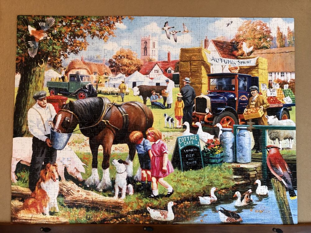 Autumn on the Green - SunsOut puzzle collectible [Barcode 796780136205] - Main Image 2