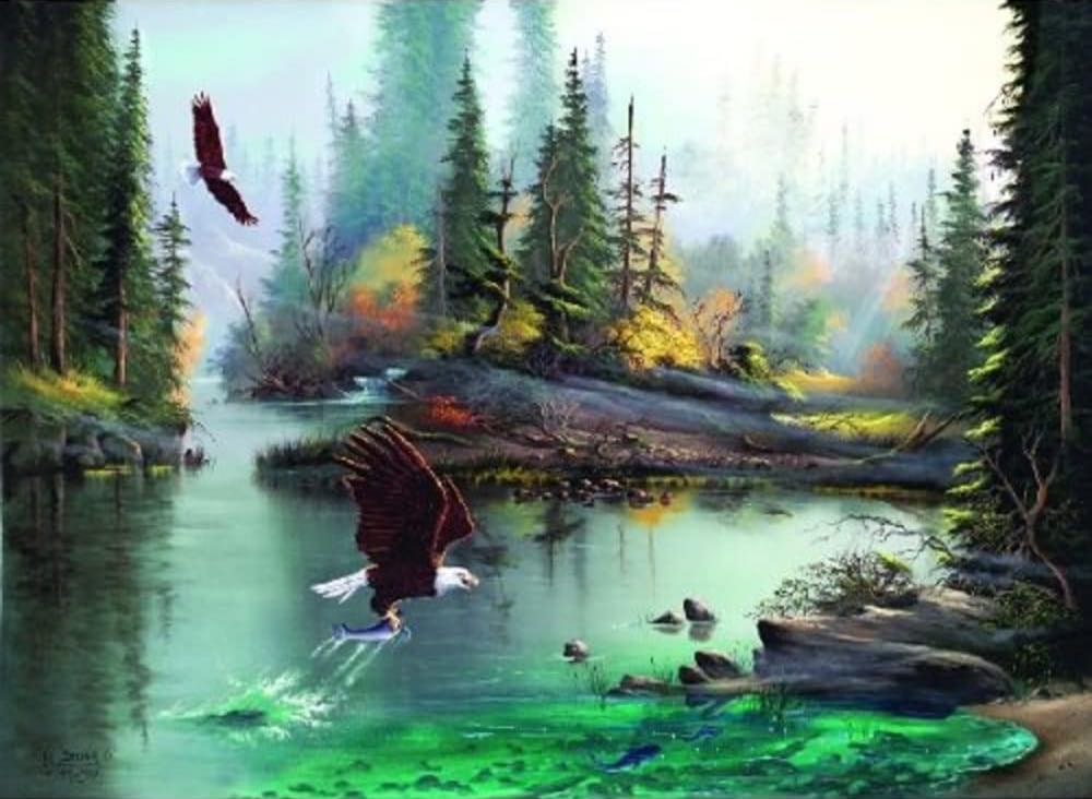 River Eagles - SunsOut puzzle collectible [Barcode 796780531246] - Main Image 3