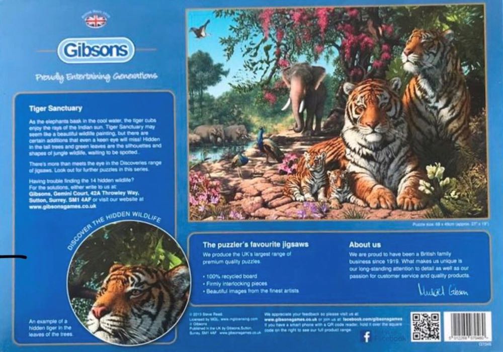 Discoveries Tiger Sanctuary🟦 - Gibsons puzzle collectible [Barcode 5012269070460] - Main Image 4