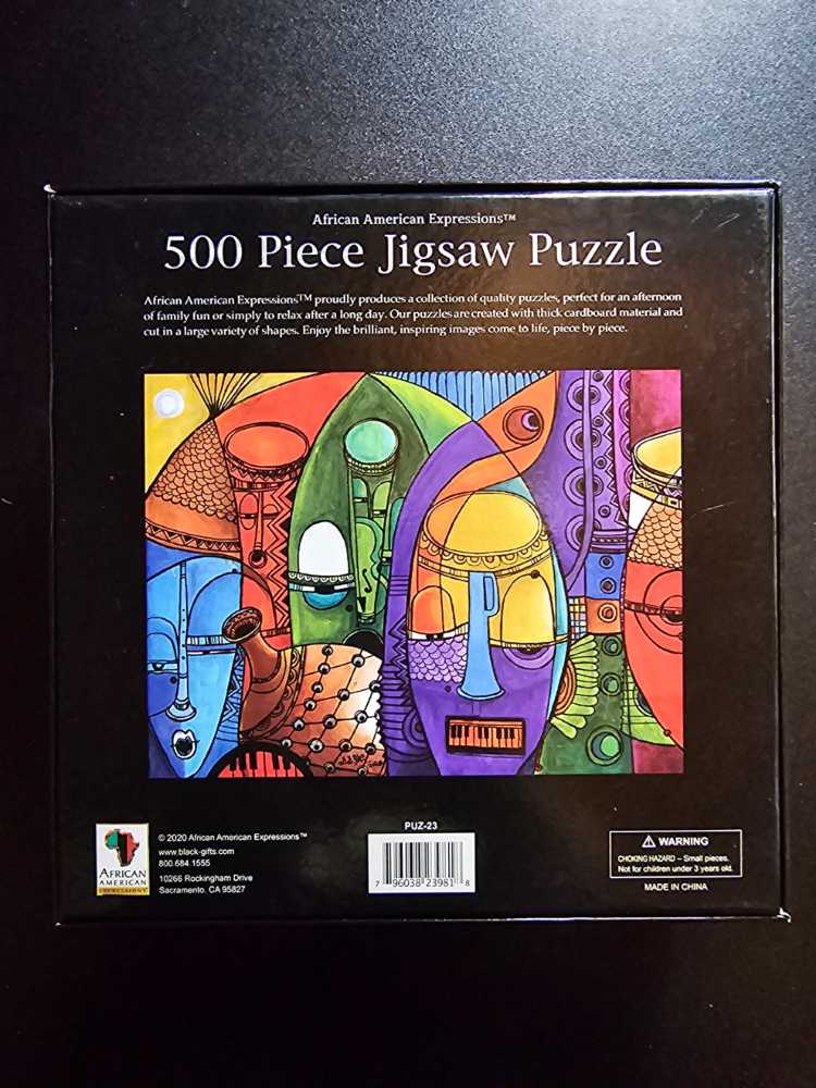 Jazz Masks  - African American Expressions puzzle collectible [Barcode 796038239818] - Main Image 2