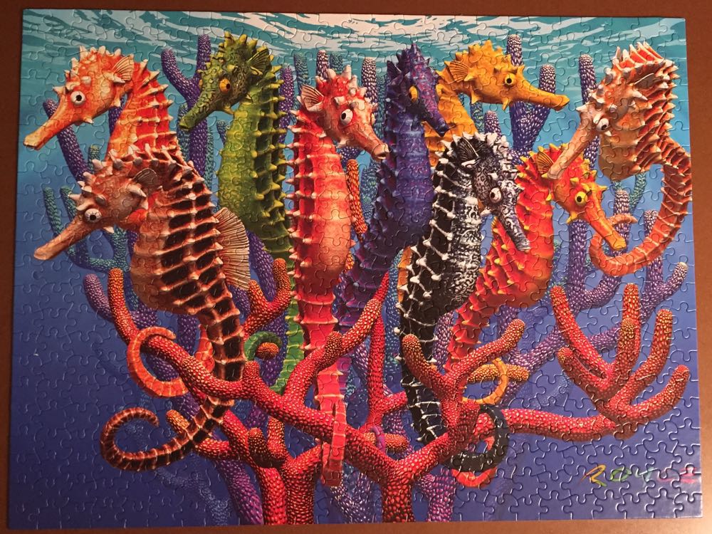 Z - Seahorses (Retired From Circulation) - White Mountain Puzzles puzzle collectible [Barcode 724819250080] - Main Image 2