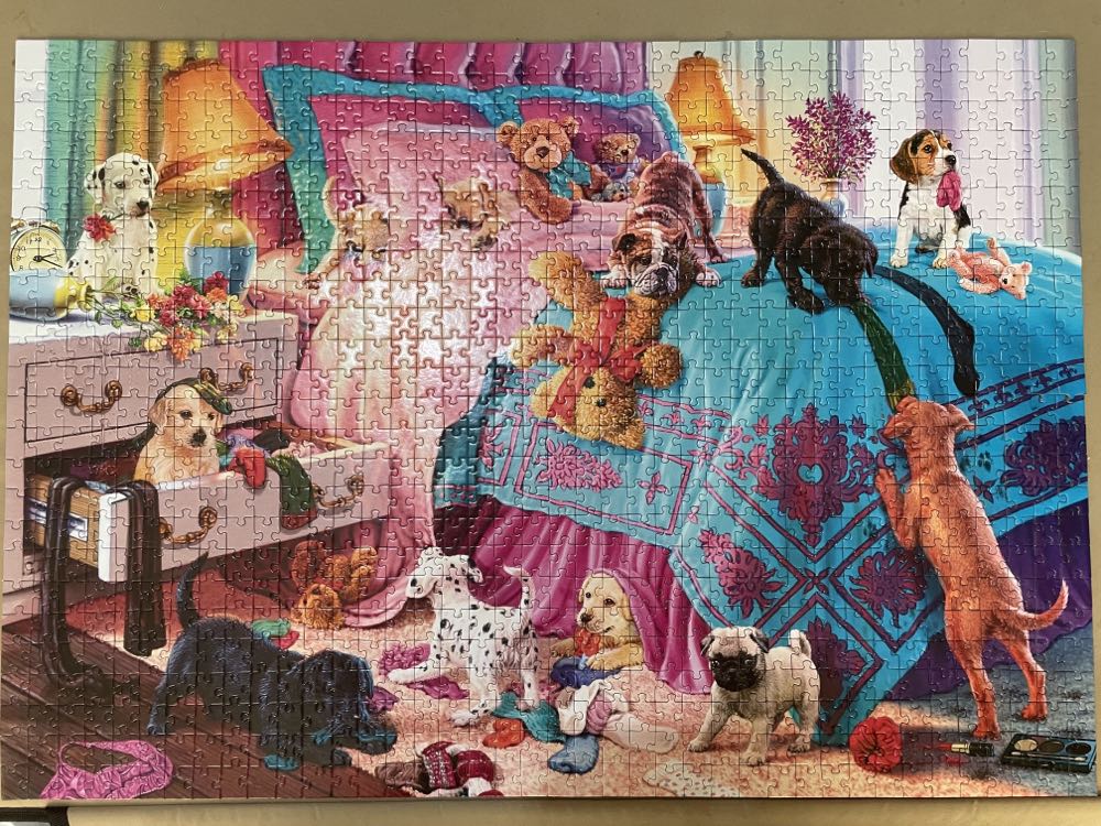 Naughty Puppies Corner Piece Jigsaw - Corner Piece puzzle collectible [Barcode 5052089293410] - Main Image 2