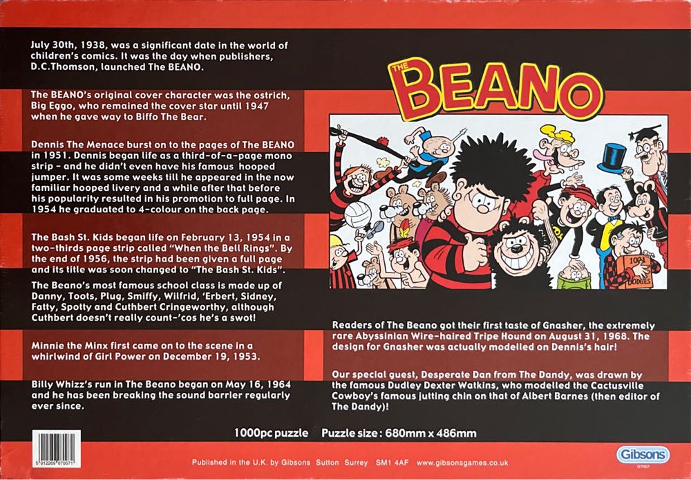 Beano The Dandy Christmas - Gibsons puzzle collectible [Barcode 5012269070071] - Main Image 3