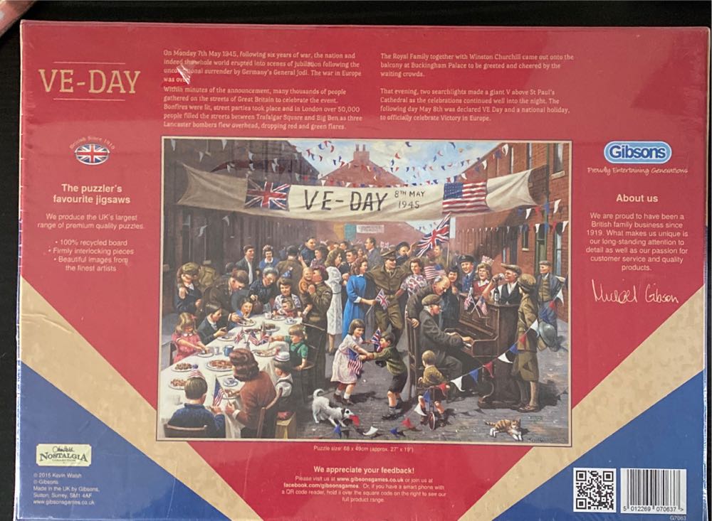 Ve Day Jigsaw Puzzle Gibsons War Victory In Europe ... - Gibsons puzzle collectible [Barcode 5012269070637] - Main Image 2