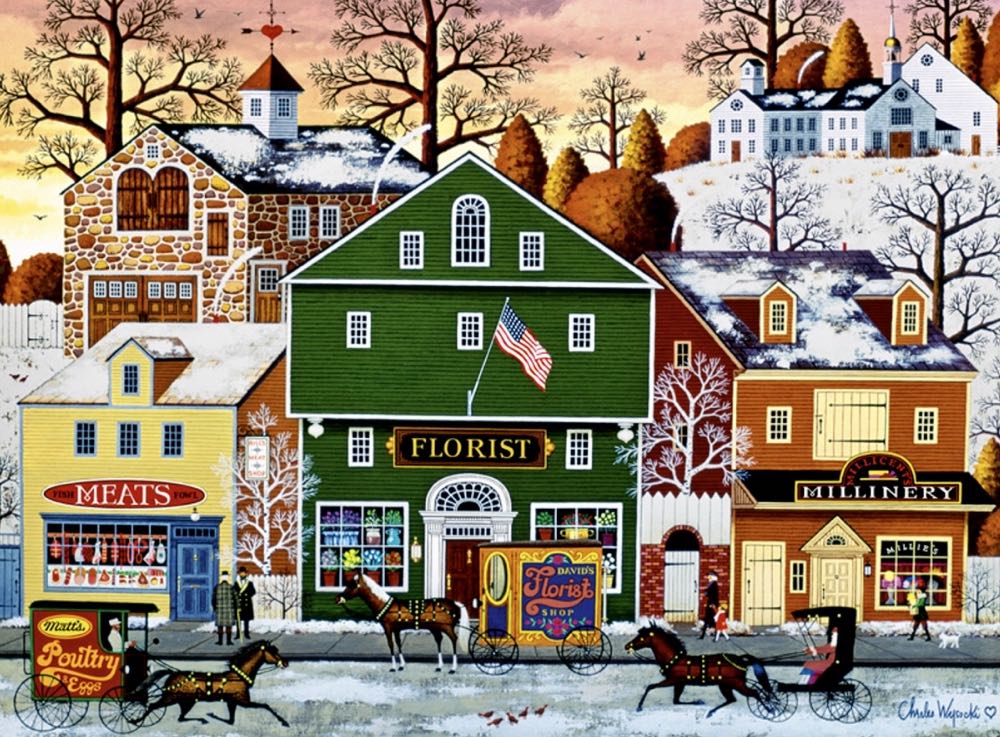 Charles Wysocki: Meats, Flowers, Hats - Buffalo Games 🇺🇸 puzzle collectible [Barcode 079346026913] - Main Image 2