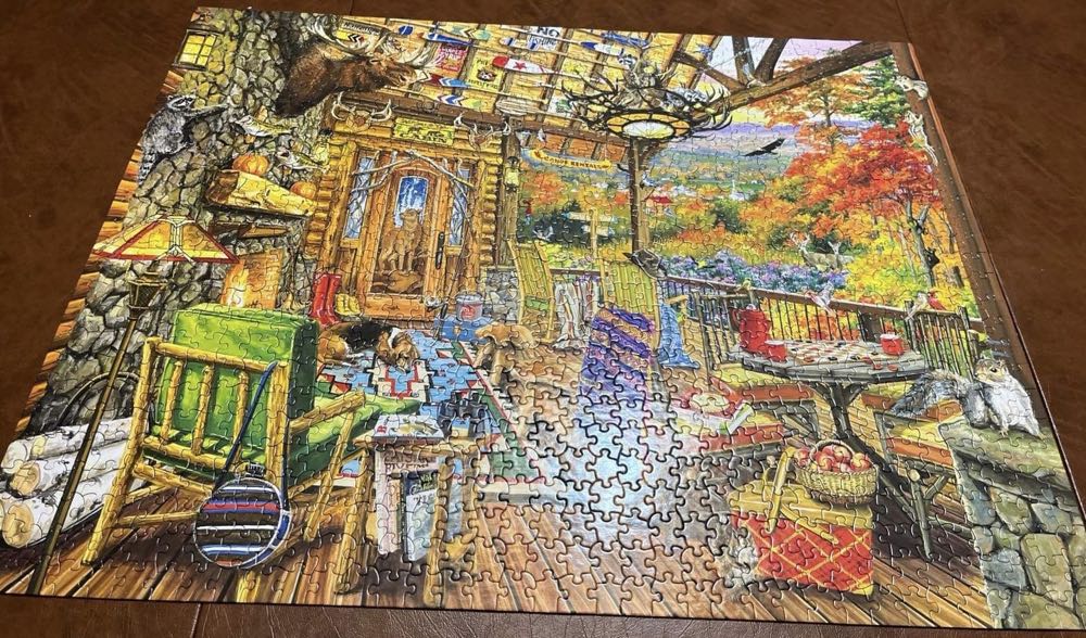 Autumn Porch - White Mountain puzzle collectible [Barcode 724819265008] - Main Image 3