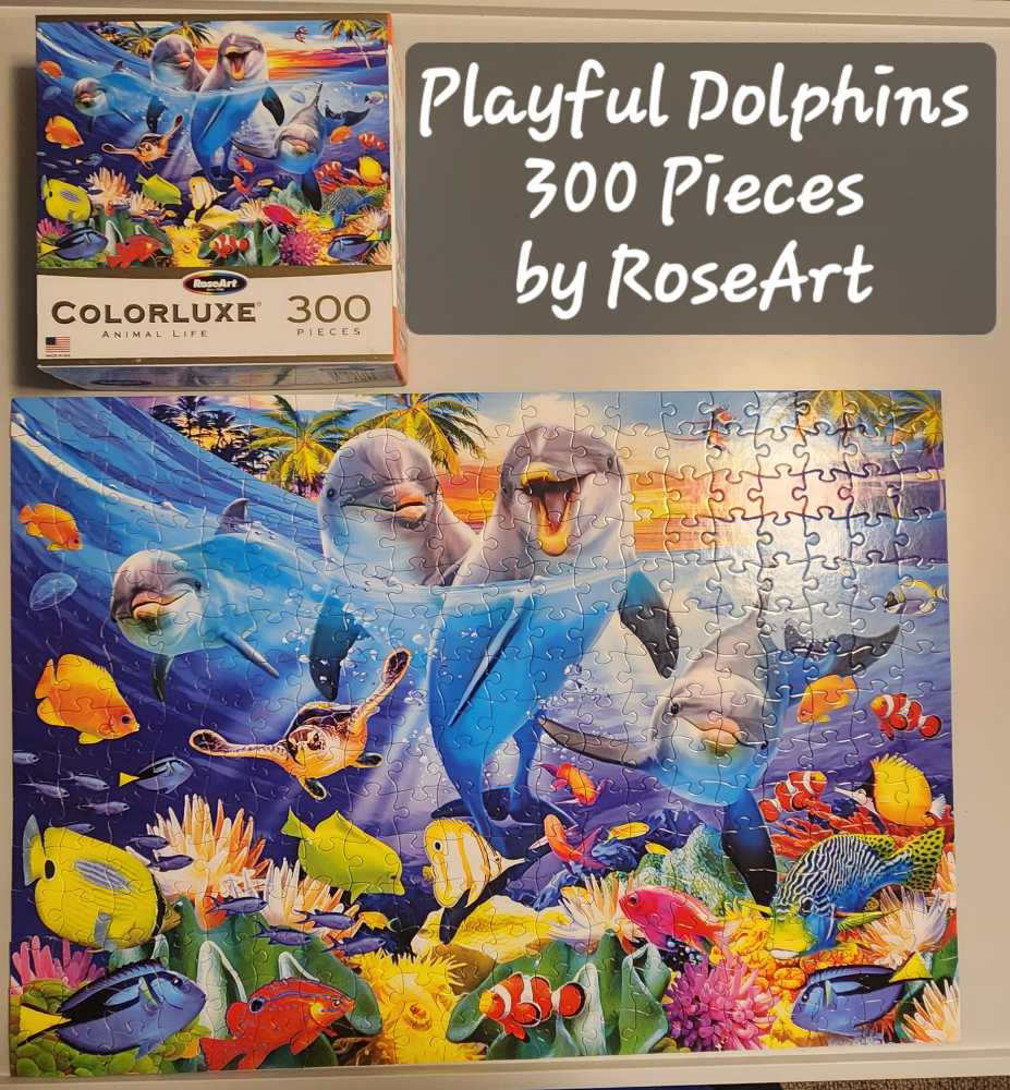 Playful Dolphins - Rose Art Brand 🇺🇸 puzzle collectible [Barcode 4895145420075] - Main Image 2