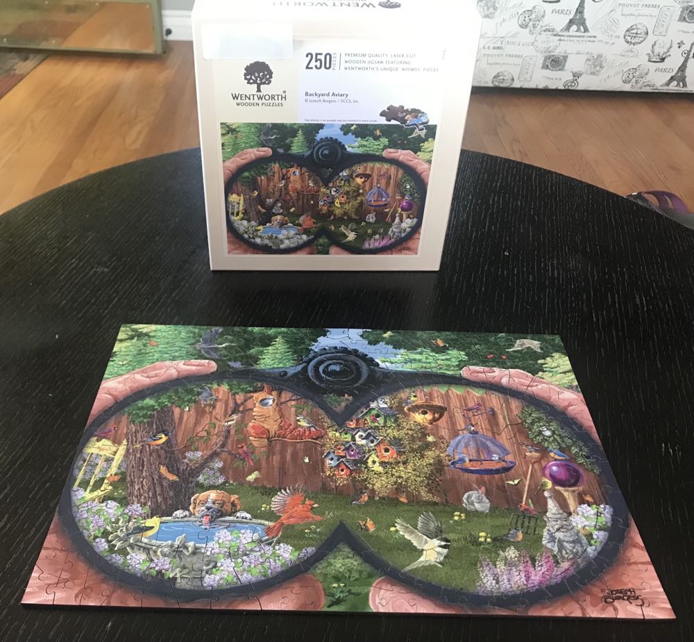 Backyard Aviary 🕊 🦅 ⛲️ 🌳 - Wentworth Wooden Puzzles 🇬🇧 puzzle collectible [Barcode 6050265317775] - Main Image 2