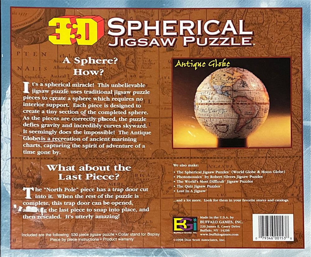 Antique Globe - Buffalo Games puzzle collectible [Barcode 079346001538] - Main Image 2
