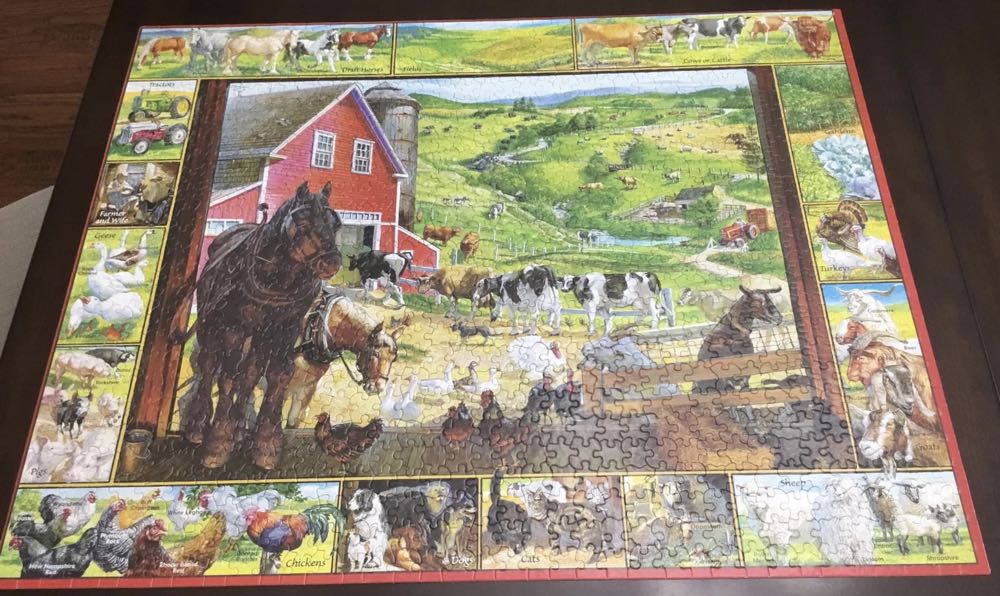 On The Farm - White Mountain Puzzles puzzle collectible [Barcode 724819251230] - Main Image 2