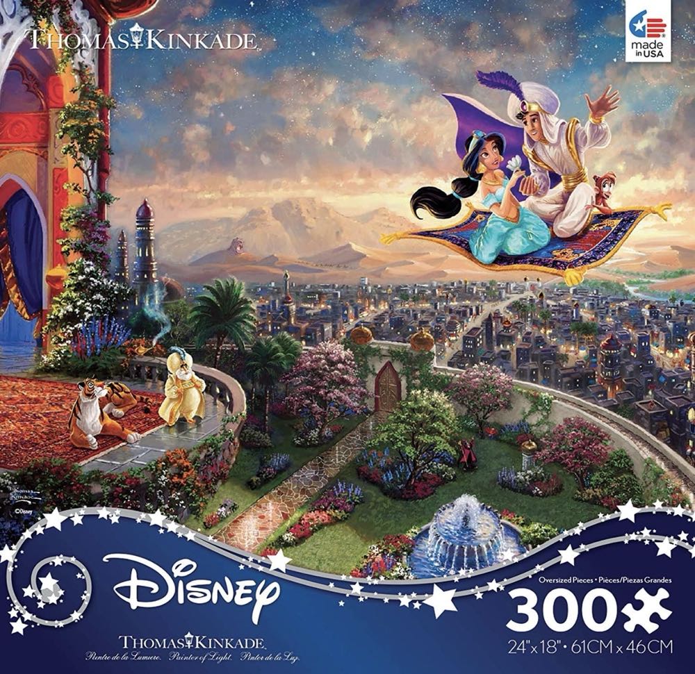 Ceaco / TK (300 | 24x18): Disney — Aladdin - Ceaco / Thomas Kinkade puzzle collectible [Barcode 021081221764] - Main Image 3