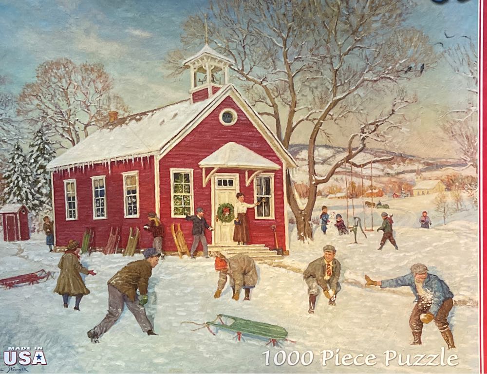 ZZ - The Olde Country School (SOLD) - White Mountain puzzle collectible [Barcode 724819253784] - Main Image 2