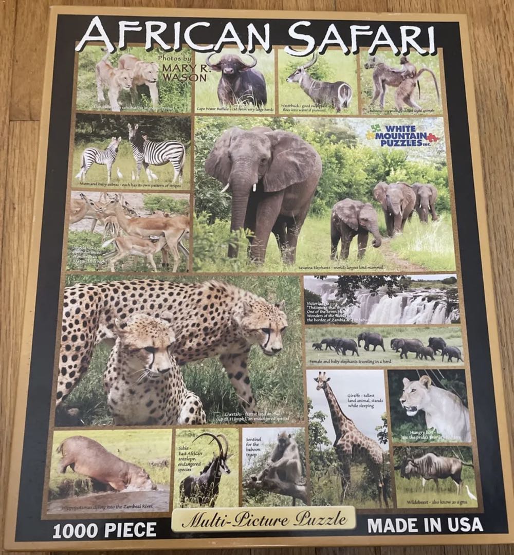 Z - African Safari (Given To Diane Gallant) - White Mountain puzzle collectible [Barcode 724819252114] - Main Image 2