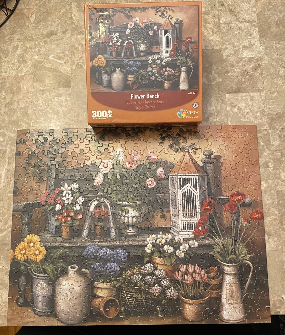 Flower Bench - Vista Puzzles puzzle collectible [Barcode 788958770120] - Main Image 2