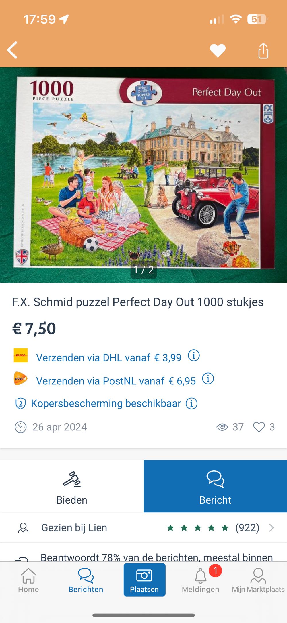 Perfect Day Out 🟦 - FX Schmid puzzle collectible [Barcode 4050368076496] - Main Image 4