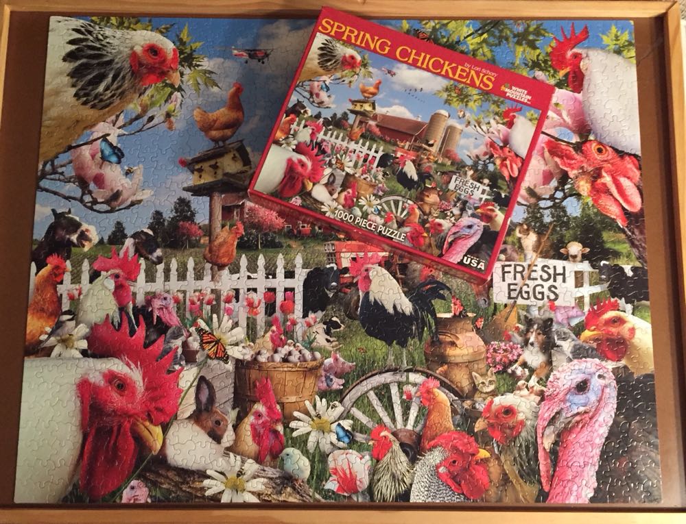 Spring Chickens-NIB-CKH - White Mountain puzzle collectible [Barcode 724819252664] - Main Image 3