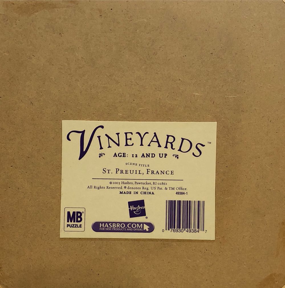 Vineyards: St. Preuil, France - Hasbro puzzle collectible [Barcode 076930493847] - Main Image 2