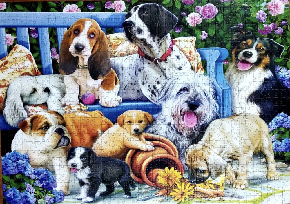 Dogs In The Garden - Trefl puzzle collectible [Barcode 5900511105568] - Main Image 3