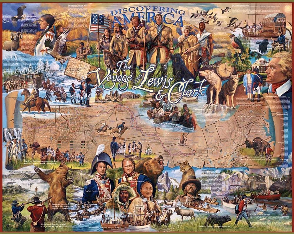 The Voyage Of Lewis & Clark-Chs - White Mountain Puzzles puzzle collectible [Barcode 724819253753] - Main Image 2