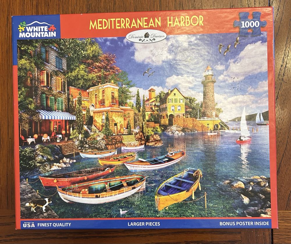 Mediterranean Harbor - White Mountain Puzzles puzzle collectible [Barcode 724819264650] - Main Image 4