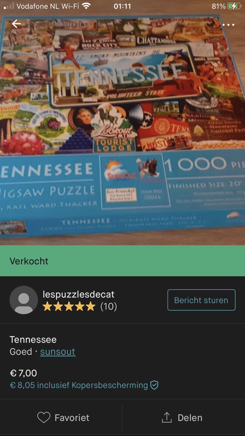 Tennessee - SunsOut puzzle collectible [Barcode 796780700468] - Main Image 3