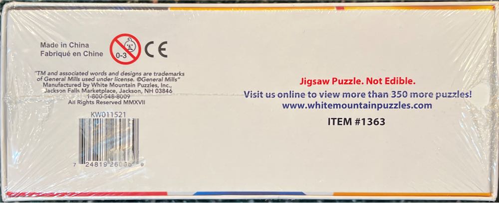 General Mills Cereal Boxes-SOLD - White Mountain puzzle collectible [Barcode 724819260669] - Main Image 2