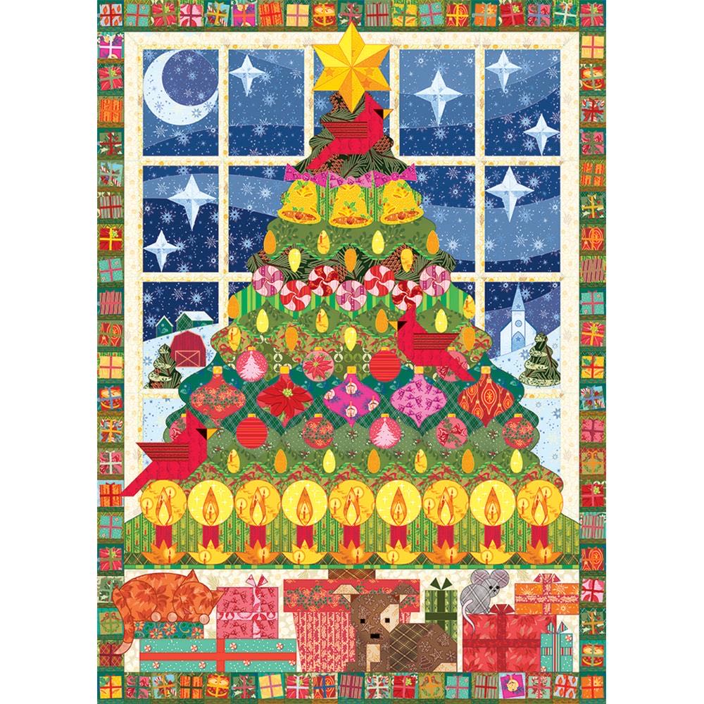 Quilted Chirstmas Tree - Cobble Hill puzzle collectible [Barcode 625012803069] - Main Image 2