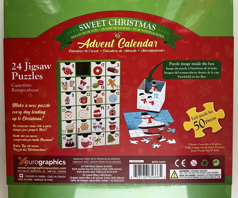 Advent Calendar - Sweet Christmas - Eurographics 🇨🇦 puzzle collectible [Barcode 628136656665] - Main Image 3