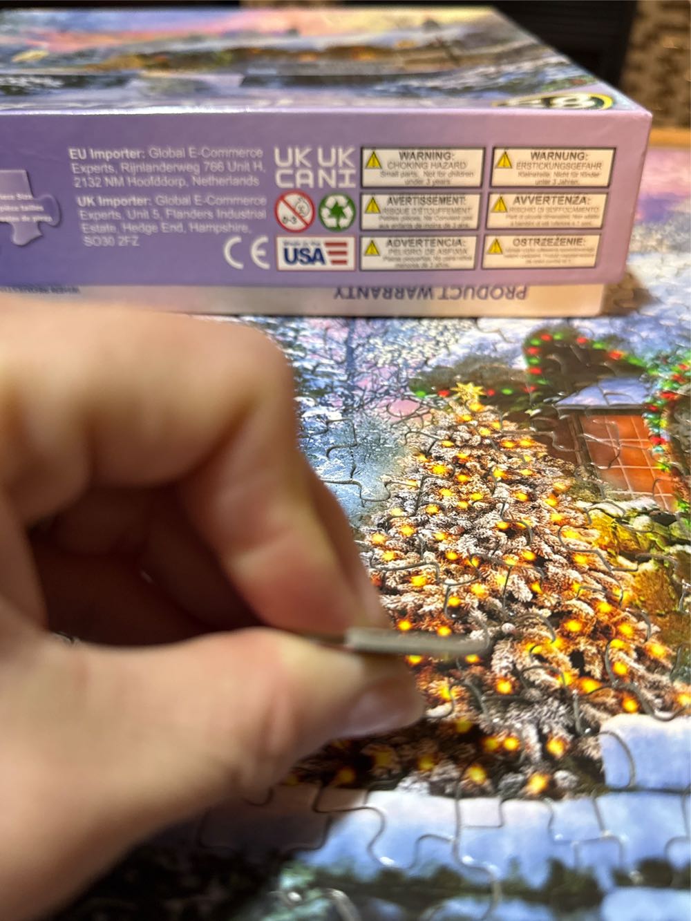 Christmas Cottage - Springbok puzzle collectible [Barcode 091683110315] - Main Image 3