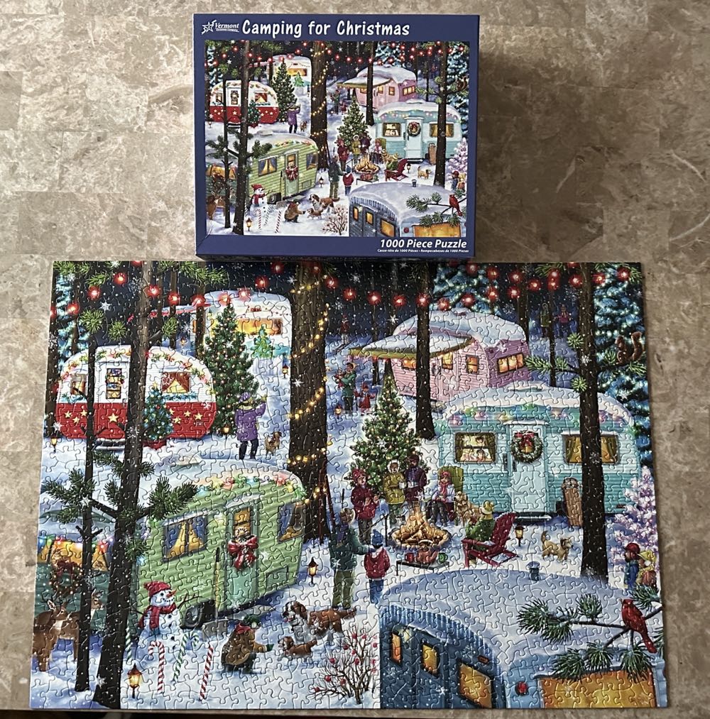 Camping For Christmas - Vermont Christmas Company puzzle collectible [Barcode 819273023384] - Main Image 2