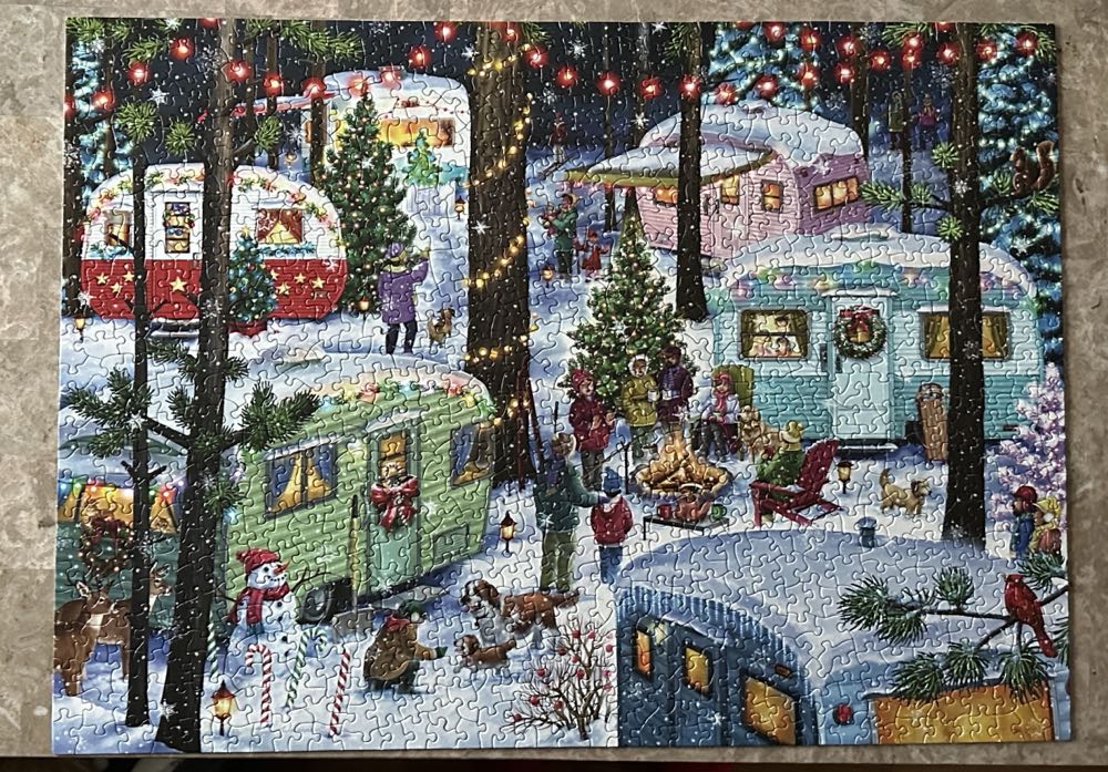 Camping For Christmas - Vermont Christmas Company puzzle collectible [Barcode 819273023384] - Main Image 3
