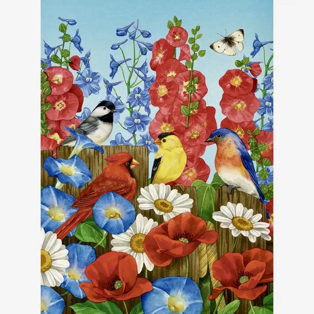 Hollyhock Fence - Bits & Pieces puzzle collectible [Barcode 192949048790] - Main Image 2