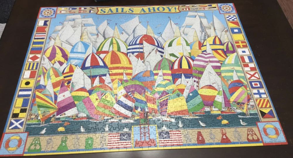 Sails Ahoy!  - White Mountain puzzle collectible [Barcode 724849249269] - Main Image 2