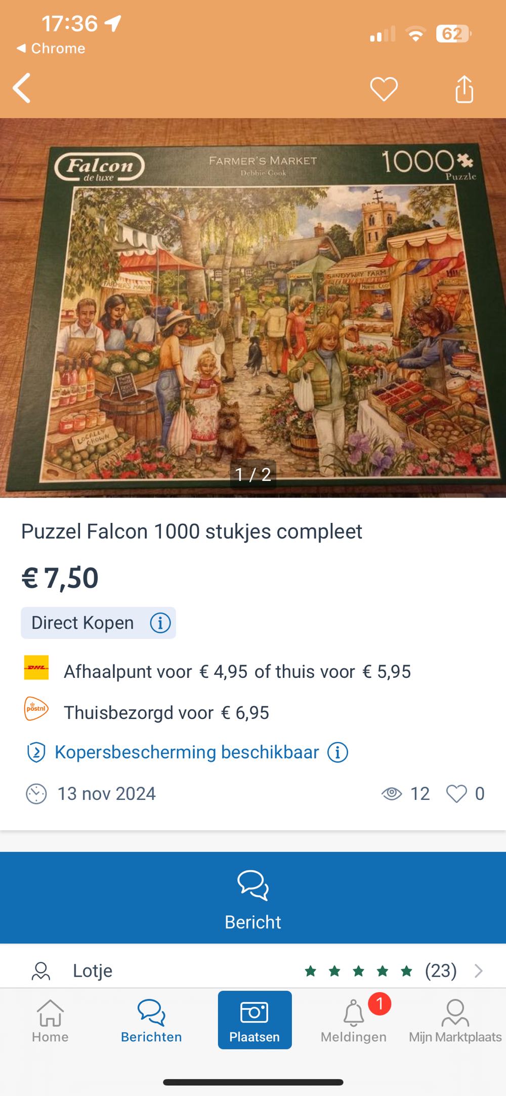 Farmer’s Market - Falcon de luxe puzzle collectible [Barcode 8710126112441] - Main Image 4