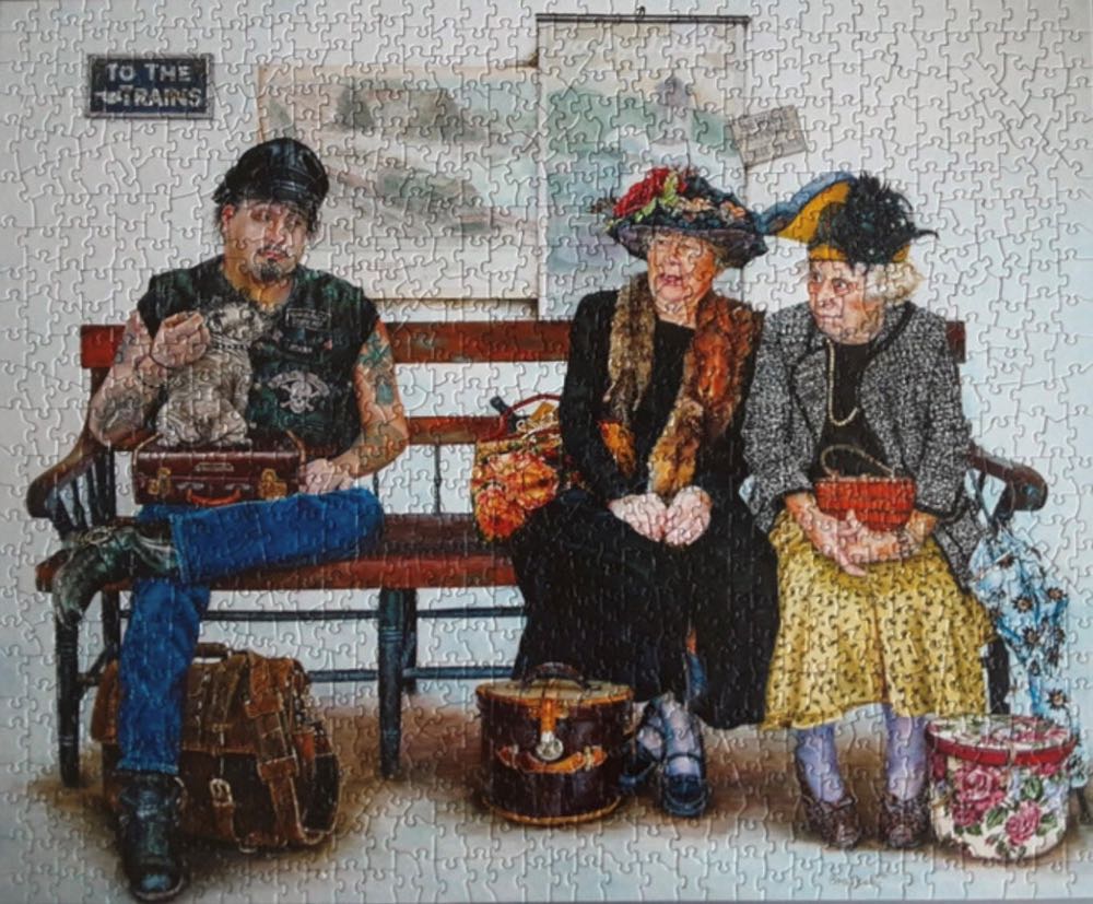 Who Sat Down First? 🟦 - SunsOut puzzle collectible [Barcode 796780443167] - Main Image 3