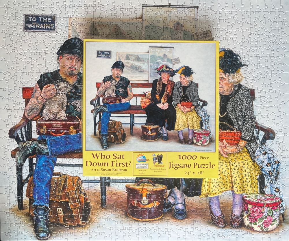 Who Sat Down First? 🟦 - SunsOut puzzle collectible [Barcode 796780443167] - Main Image 4