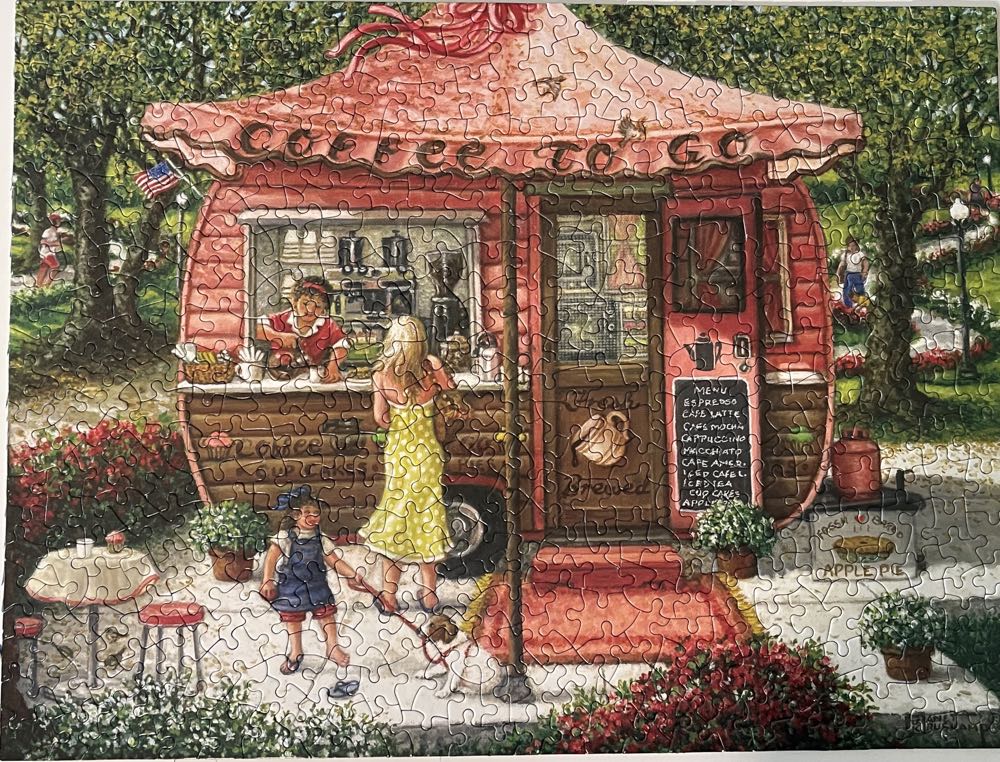 The Coffee Shoppe - SunsOut puzzle collectible [Barcode 796780416383] - Main Image 2