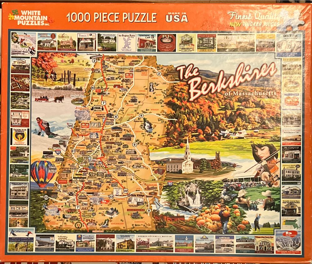 Traveling Puzzle Map Share The Berkshires of Massachusetts - White Mountain Puzzles puzzle collectible [Barcode 724819255139] - Main Image 2