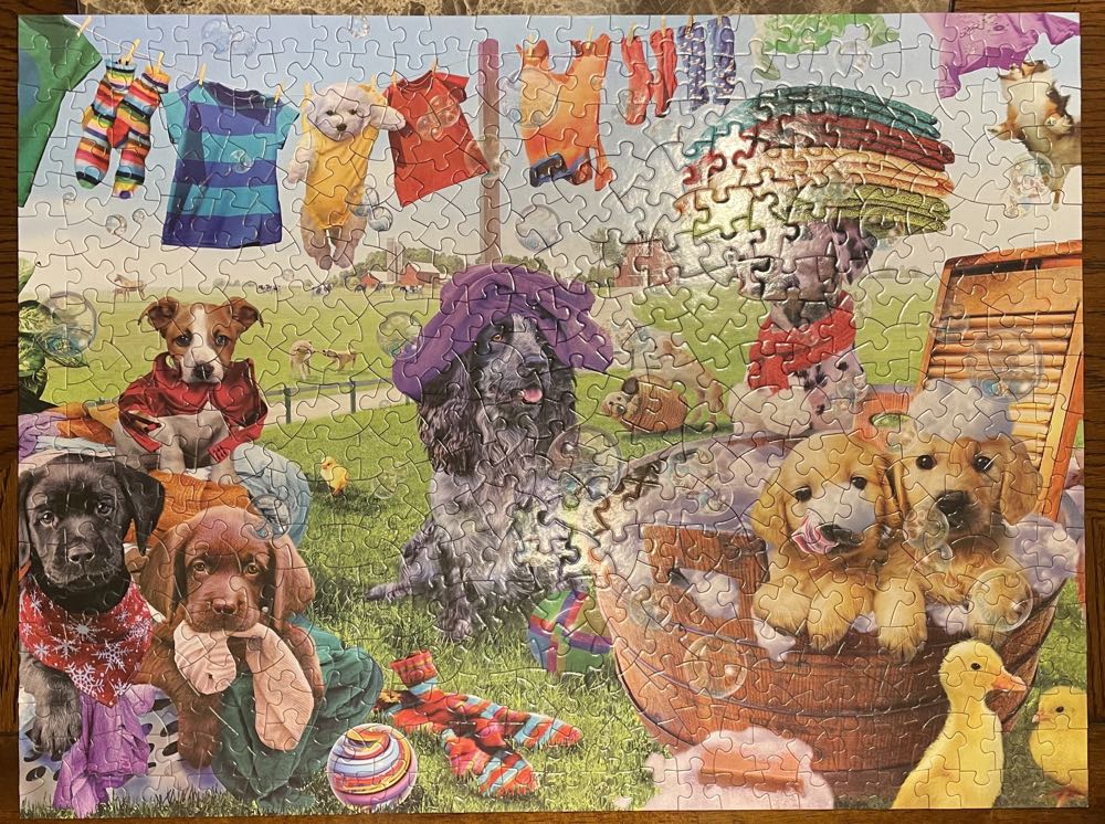Puppies Playing - Bits & Pieces puzzle collectible [Barcode 192949008572] - Main Image 2