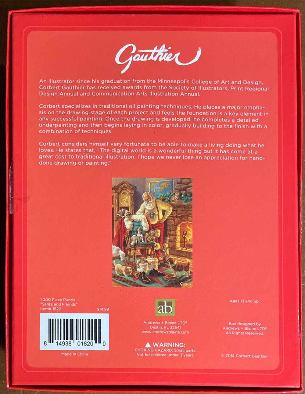 Santa And Friends - Andrews & Blaine Ltd. puzzle collectible [Barcode 814938018200] - Main Image 2