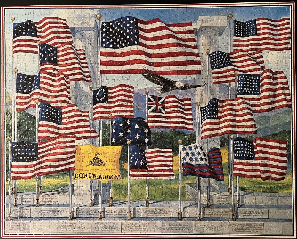 ZZ - American Flags (SOLD) - White Mountain Puzzles puzzle collectible [Barcode 724819248261] - Main Image 2