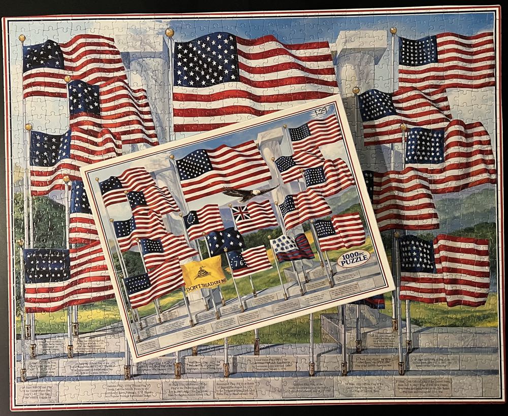 ZZ - American Flags (SOLD) - White Mountain Puzzles puzzle collectible [Barcode 724819248261] - Main Image 4