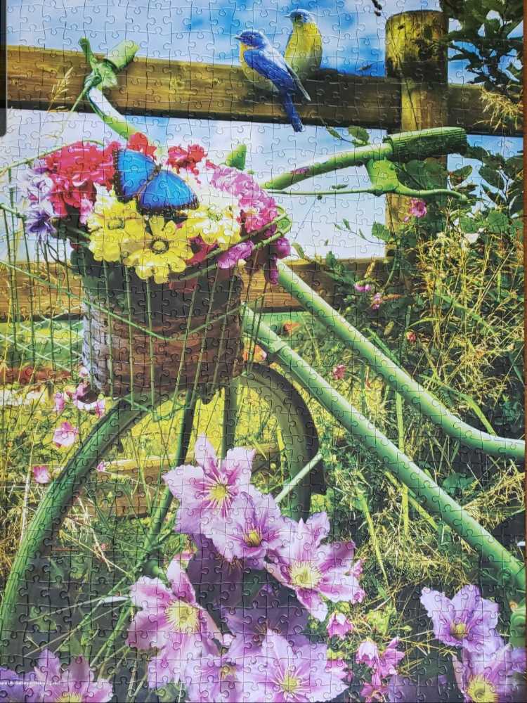 Summer Breeze On A Bicycle  - Big Ben ( Milton Bradley) puzzle collectible [Barcode 778988330951] - Main Image 2