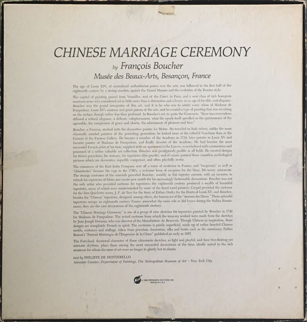 Chinese Marriage Ceremony - Springbok puzzle collectible - Main Image 2