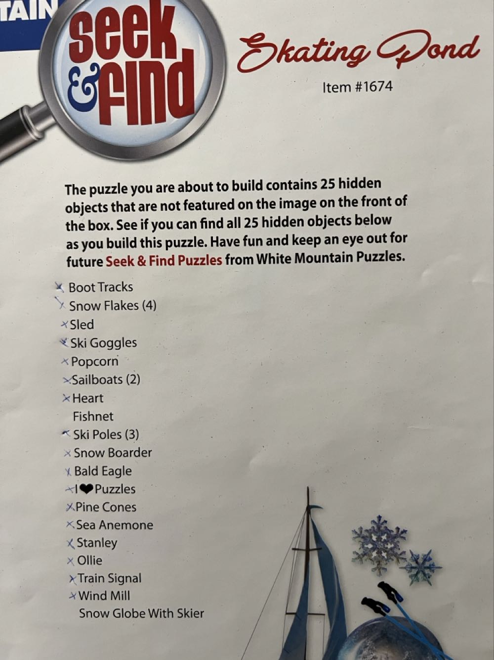 Skating Pond - White Mountain puzzle collectible [Barcode 724819265015] - Main Image 3