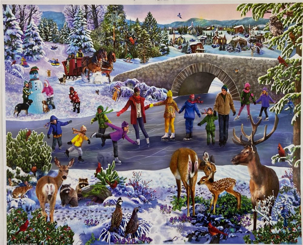 Skating Pond - White Mountain puzzle collectible [Barcode 724819265015] - Main Image 4