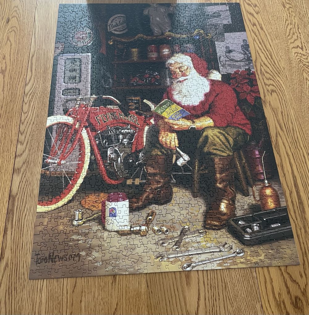 Santa’s Flying Merkel - Cobble Hill puzzle collectible [Barcode 625012516983] - Main Image 4