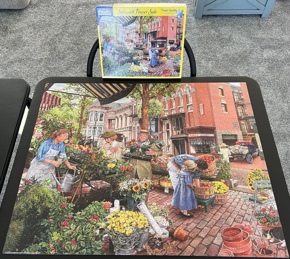 Sidewalk Flower Sale - White Mountain puzzle collectible [Barcode 724819260676] - Main Image 3