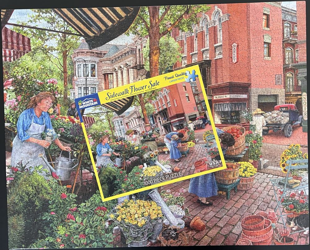 Sidewalk Flower Sale - White Mountain puzzle collectible [Barcode 724819260676] - Main Image 4